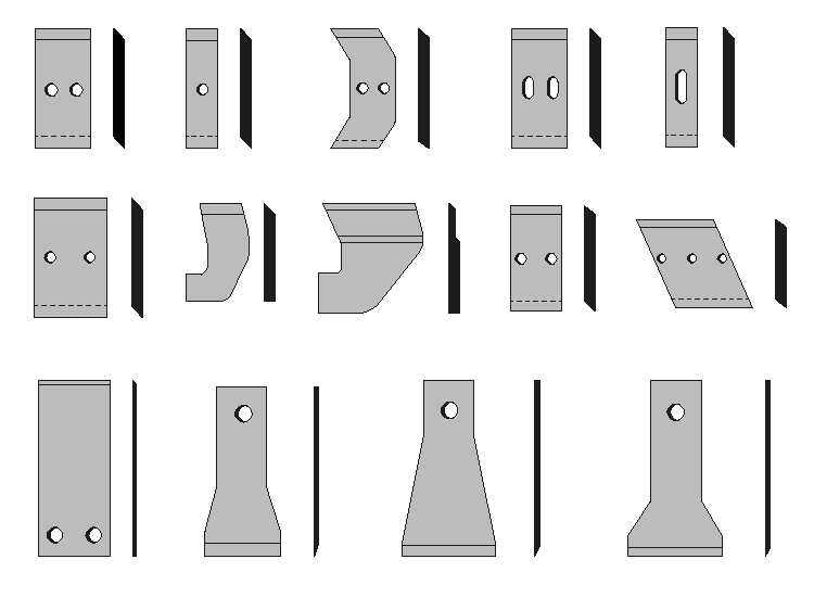 Das Bild zeigt eine Draufsicht auf eine symbolische Darstellung von verschiedenen Maschinenmessern und Industriemessern. Diese Messer verkörpern die Vielseitigkeit und Einsatzbereitschaft von Industriewerkzeugen in verschiedenen Branchen. Dank ihrer robusten Konstruktion und scharfen Klingen eignen sie sich ideal für präzises Schneiden und Schneidarbeiten. Das Bild vermittelt einen Eindruck von der Professionalität und Effizienz dieser Maschinenmesser und Industriemesser in verschiedenen industriellen Anwendungen.